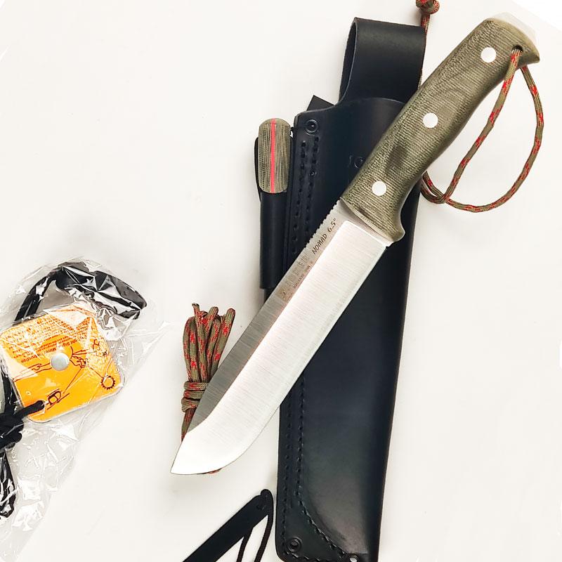 Coltello da campo Joker Nomad 6.5 green micarta con pietra focaia