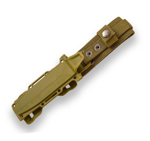 Couteau militaire JKR avec caoutchouc vert et lame noire