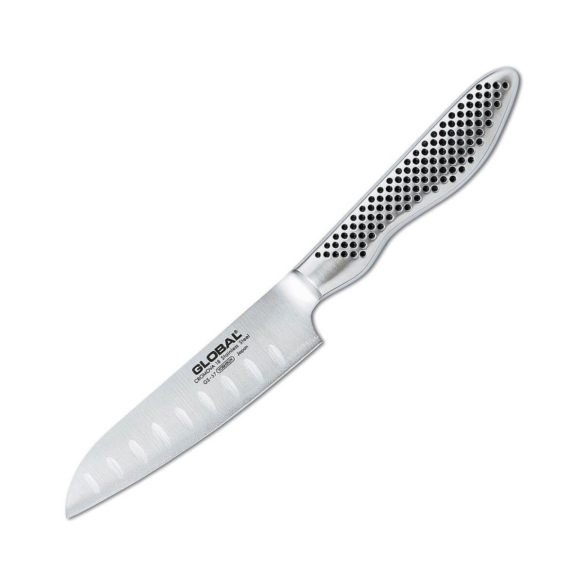 Mini Santoku alveolado Global GS57 con hoja de 11 cm