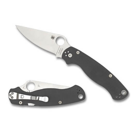 Coltello militare Spyderco Para Military 2 con manico in G10 grigio e lama in acciaio Maxamet