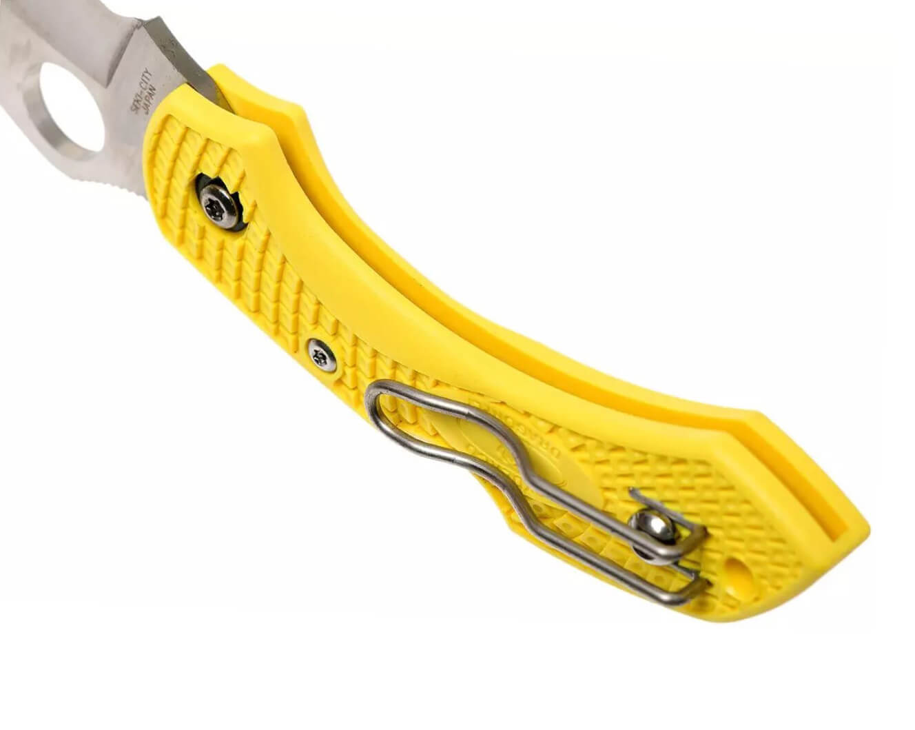 Coltello tattico Spyderco Dragonfly 2 Salt con manico FRN giallo e lama in acciaio H1 con bordo SpyderEdge