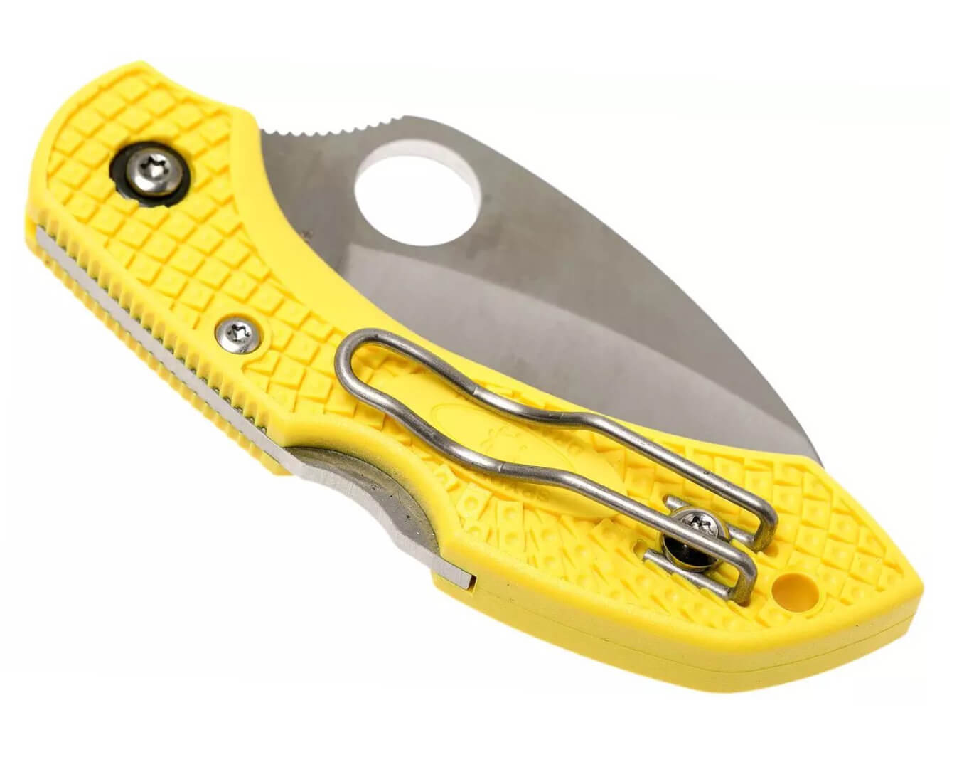 Coltello tattico Spyderco Dragonfly 2 Salt con manico FRN giallo e lama in acciaio H1 con bordo SpyderEdge