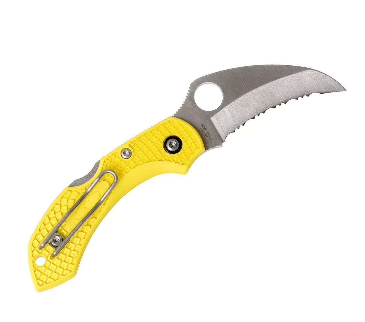 Coltello tattico Spyderco Dragonfly 2 Salt con manico FRN giallo e lama in acciaio H1 con bordo SpyderEdge