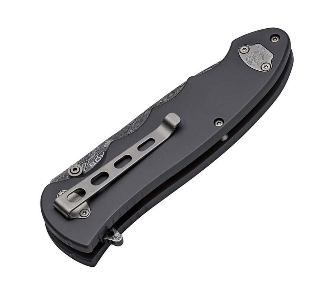 canivete Boker Leopard-Damast III Collection com lâmina de damasco e cabo de alumínio e damasco