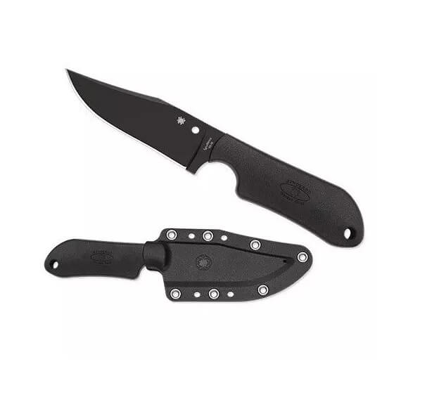 Spyderco Street Beat hunting knife with black FRN handle and black VG10 blade