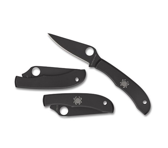 Canivete Spyderco Honeybee preto com cabo de aço 3Cr13 e borda lisa