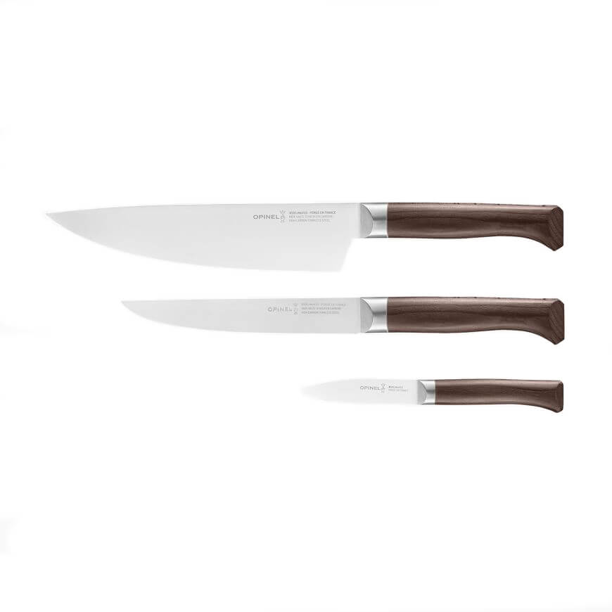 Set de tres cuchillos de cocina Opinel Les Forges 1890 con mango ...
