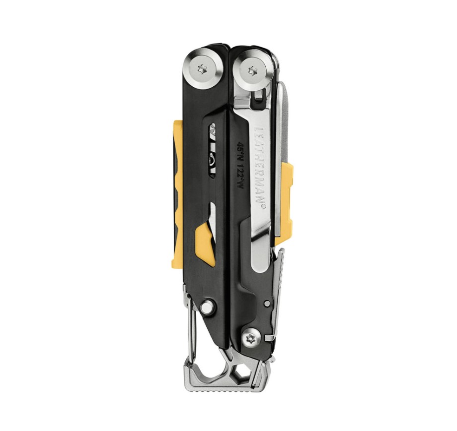 Leatherman Signal Multitool mit schwarzem Griff und Edelstahlwerkzeugen mit 19 Anwendungen