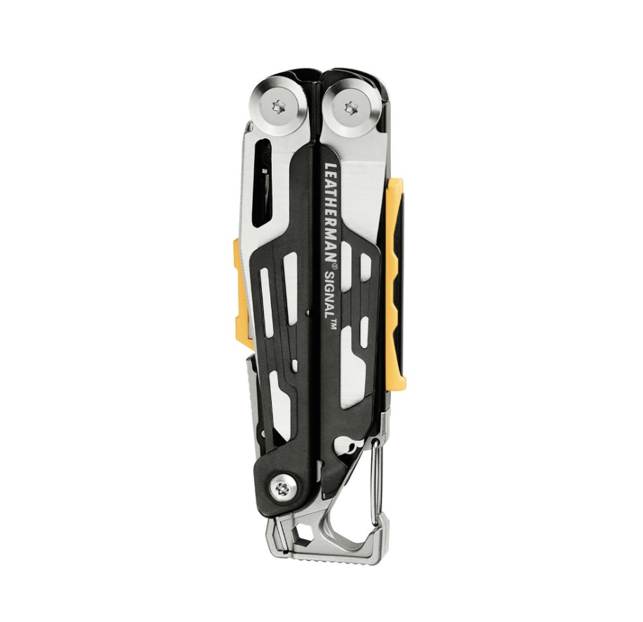 Leatherman Signal Multitool mit schwarzem Griff und Edelstahlwerkzeugen mit 19 Anwendungen