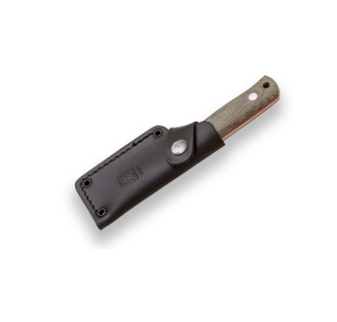 Faca Erizo TS1 full tang com cabo de lona micarta e bainha de couro