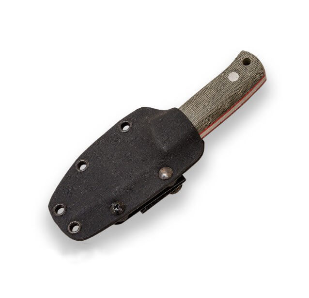 Faca Erizo TS1 full tang com cabo de micarta canvas e bainha kydex