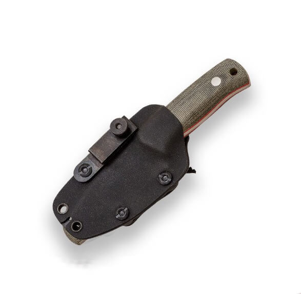 Faca Erizo TS1 full tang com cabo de micarta canvas e bainha kydex