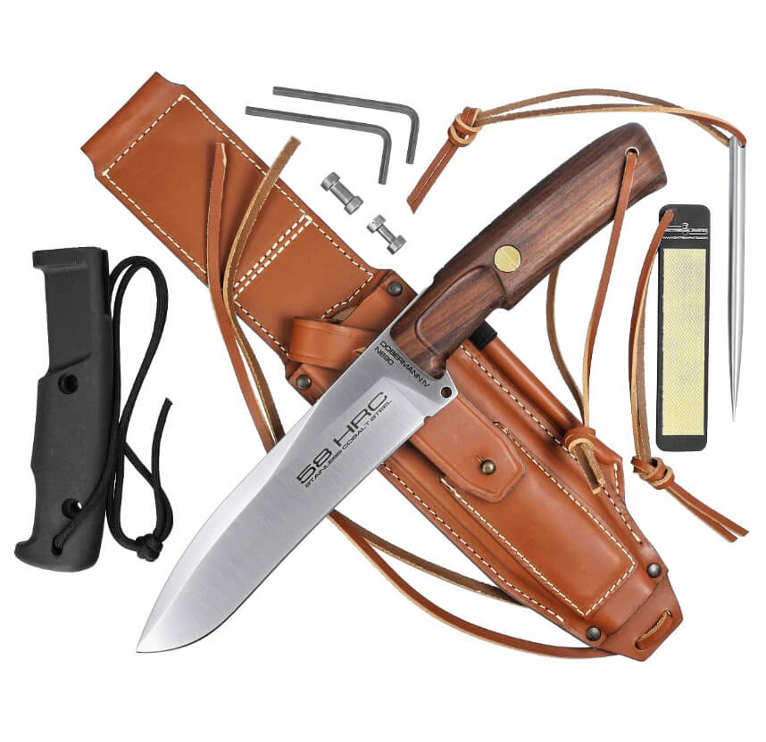 Extrema Ratio Dobermann IV Africa faca de caça de 18,5 cm com cabo intercambiável.