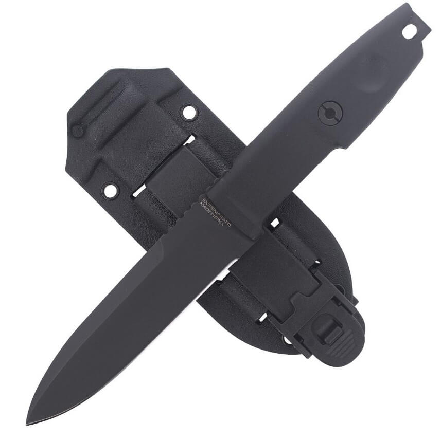 Faca táctica Extrema Ratio Scout 2 Preta com lâmina de 11,8 cm. Com bainha em kydex.