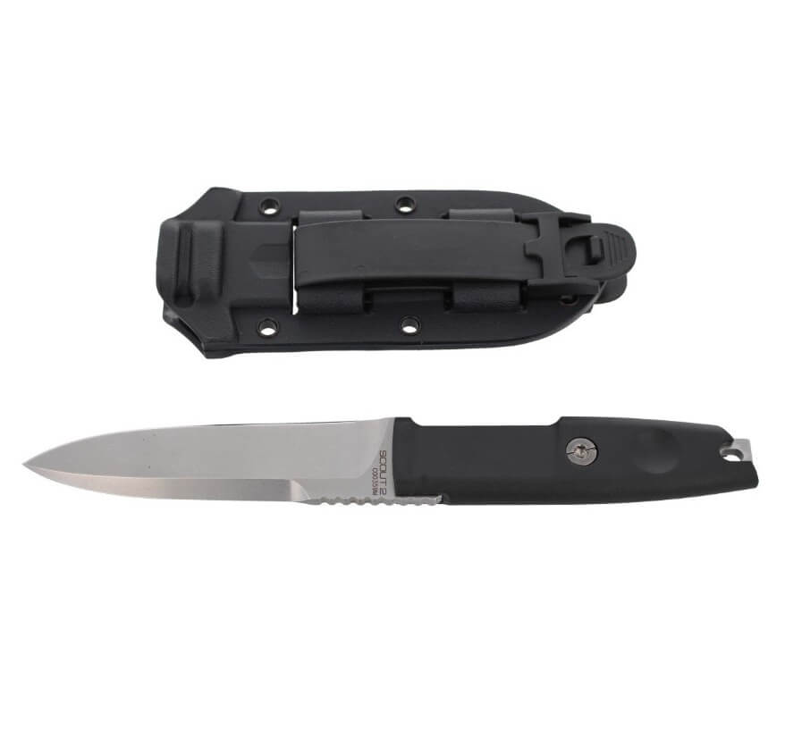 Faca táctica Extrema Ratio Scout 2 Stone Washed com lâmina de 11,8 cm. Com bainha em kydex.
