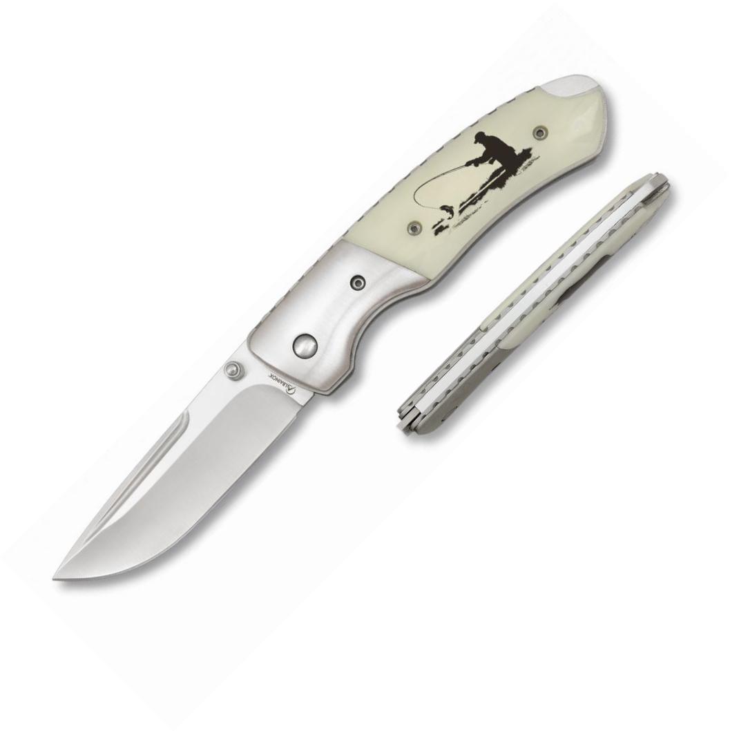 Albainox Deluxe Taschenmesser verziert mit Fischen auf beiden Sei...