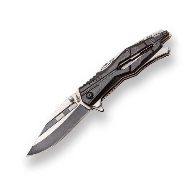 Canivete esportiva JKR com cabo de alumínio e lâmina drop point d...