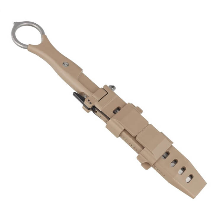 Faca de combate Extreme Ratio Misericordia Desert com cabo FRN e lâmina de 118 mm