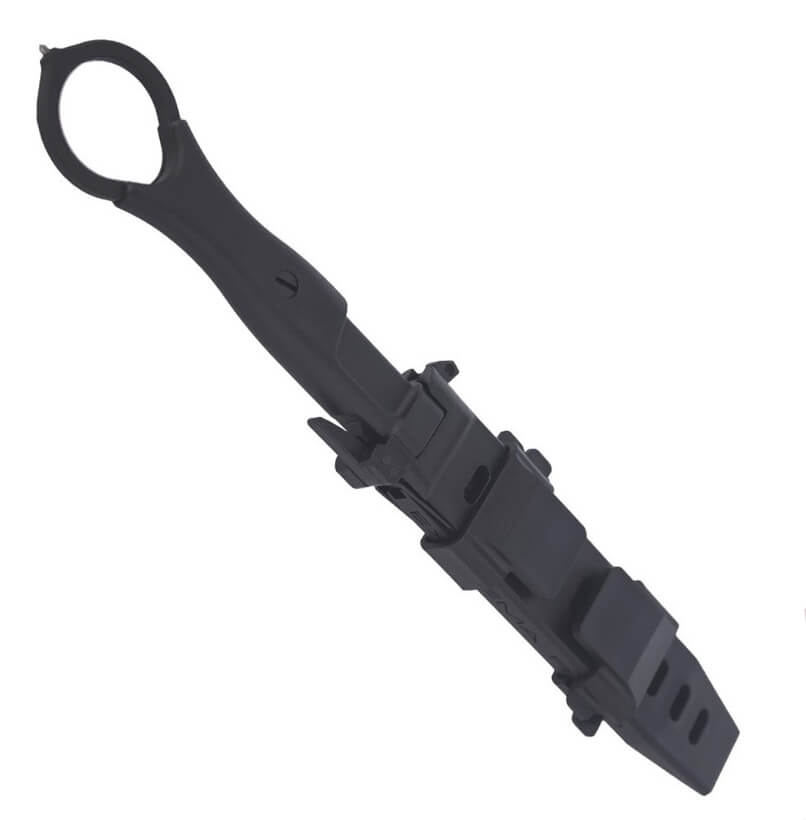 Faca de combate Extreme Ratio Misericordia Black com cabo FRN e lâmina de 118 mm