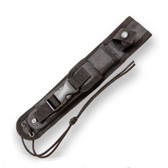 Faca de sobrevivência JKR com cabo em zamak e lâmina de 19,5 cm com revestimento em titânio