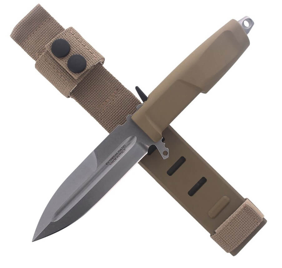 Faca de combate Contact C HCS da Extrema Ratio com lâmina de 128 mm em aço Böhler. Bainha em Naylon