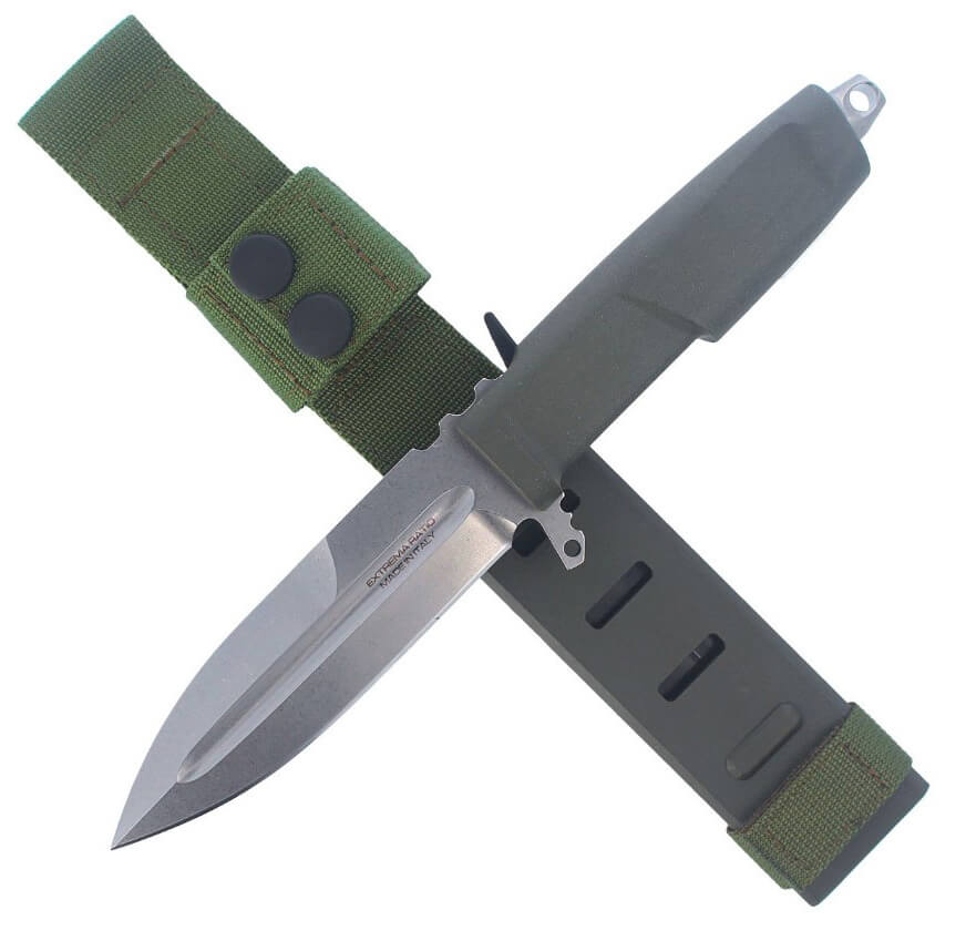 Kampfmesser Contact C Ranger Green von Extrema Ratio mit 128mm Klinge aus Böhler Stahl. Naylon Scheide