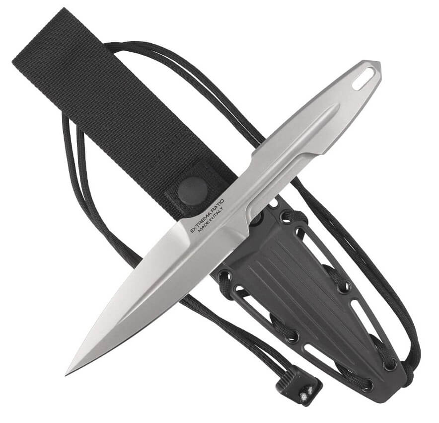 S-THIL Stone Washed taktisches Messer von Extrema Ratio. 11,9 cm Böhler Stahlklinge. Nylonscheide.