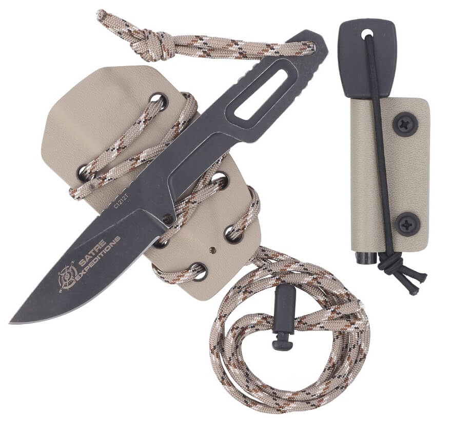 Faca de mato Satre Expeditions da Extrema Ratio. Lâmina em aço Böhler de 7 cm. Com bainha em Kydex.