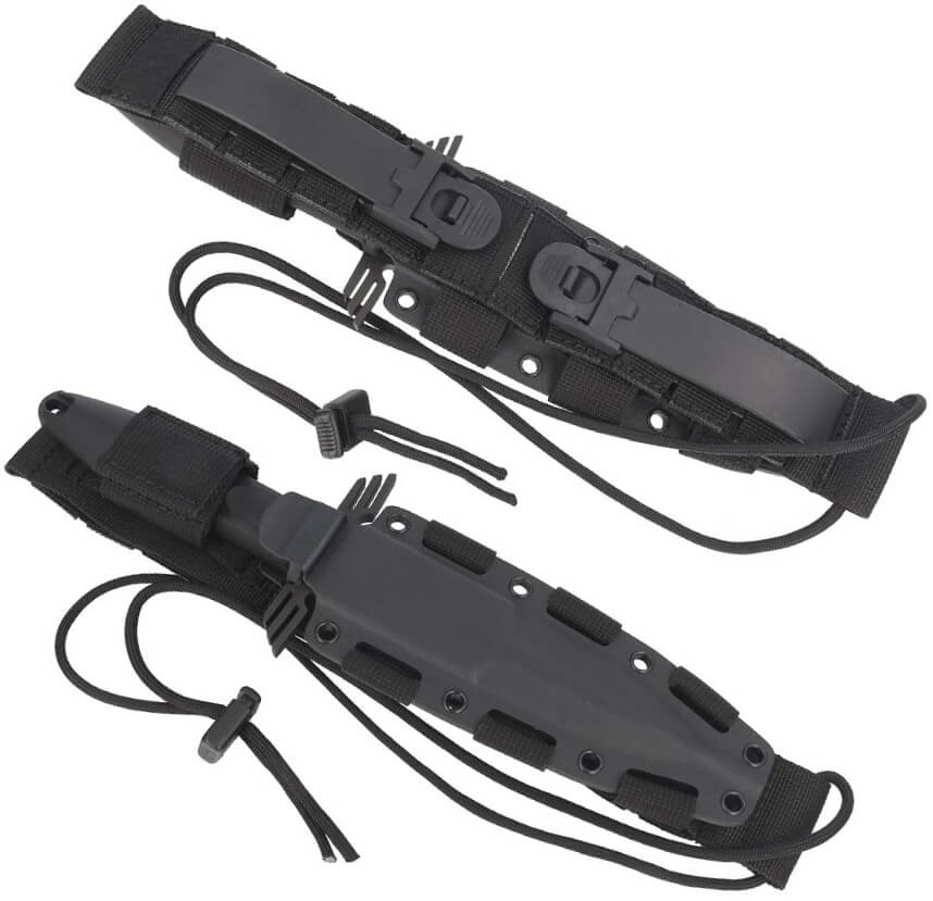 Ermes Operativo Black Tactical Knife von Extrema Ratio. 14 cm Klinge und FRN Griff. Kydex Scheide.