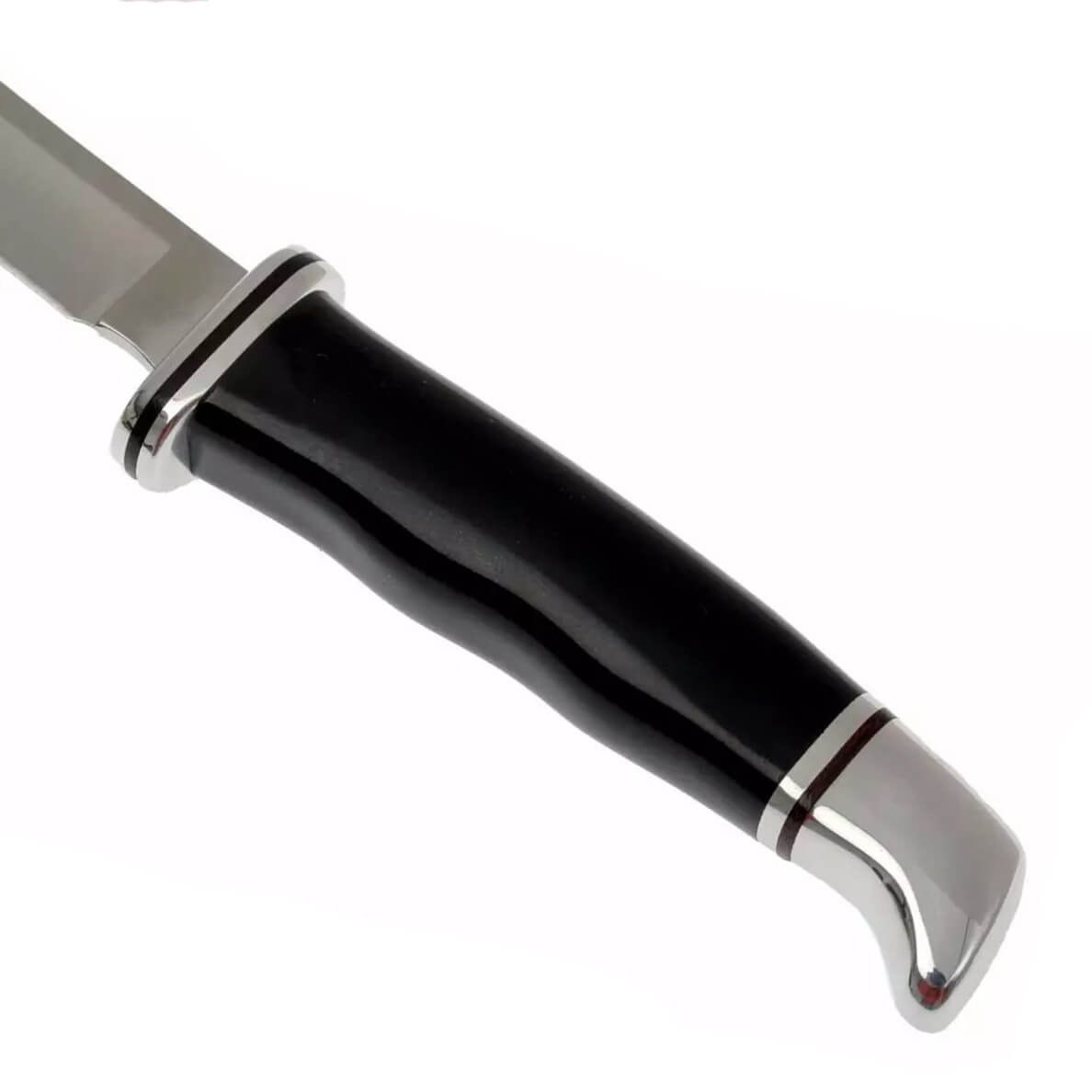 Buck Woodsman 102 Couteau de chasse à lame fixe 9,8 cm avec manche en phénol noir 0102BKS