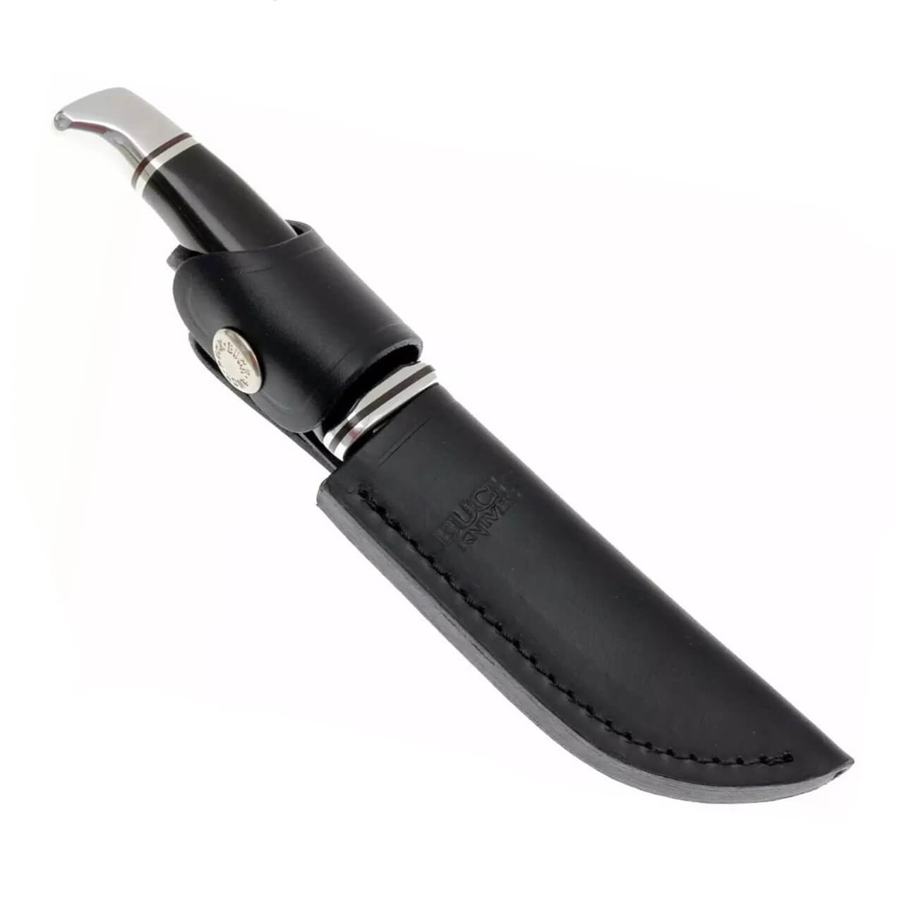 Buck Woodsman 102 Couteau de chasse à lame fixe 9,8 cm avec manche en phénol noir 0102BKS