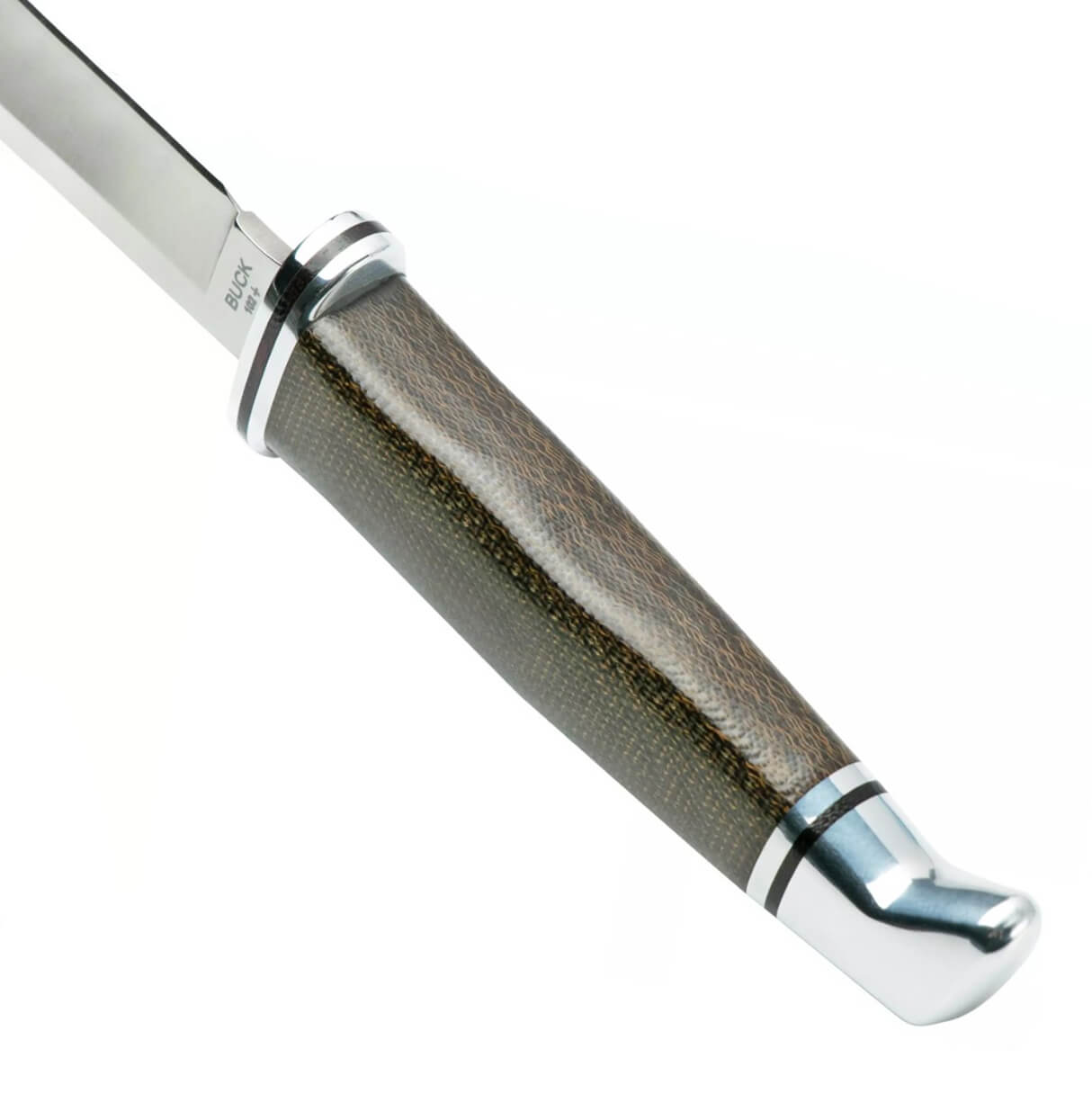 Faca de caça com lâmina fixa 10 cm Buck Woodsman Pro 102 com cabo micarta 0102GRS1