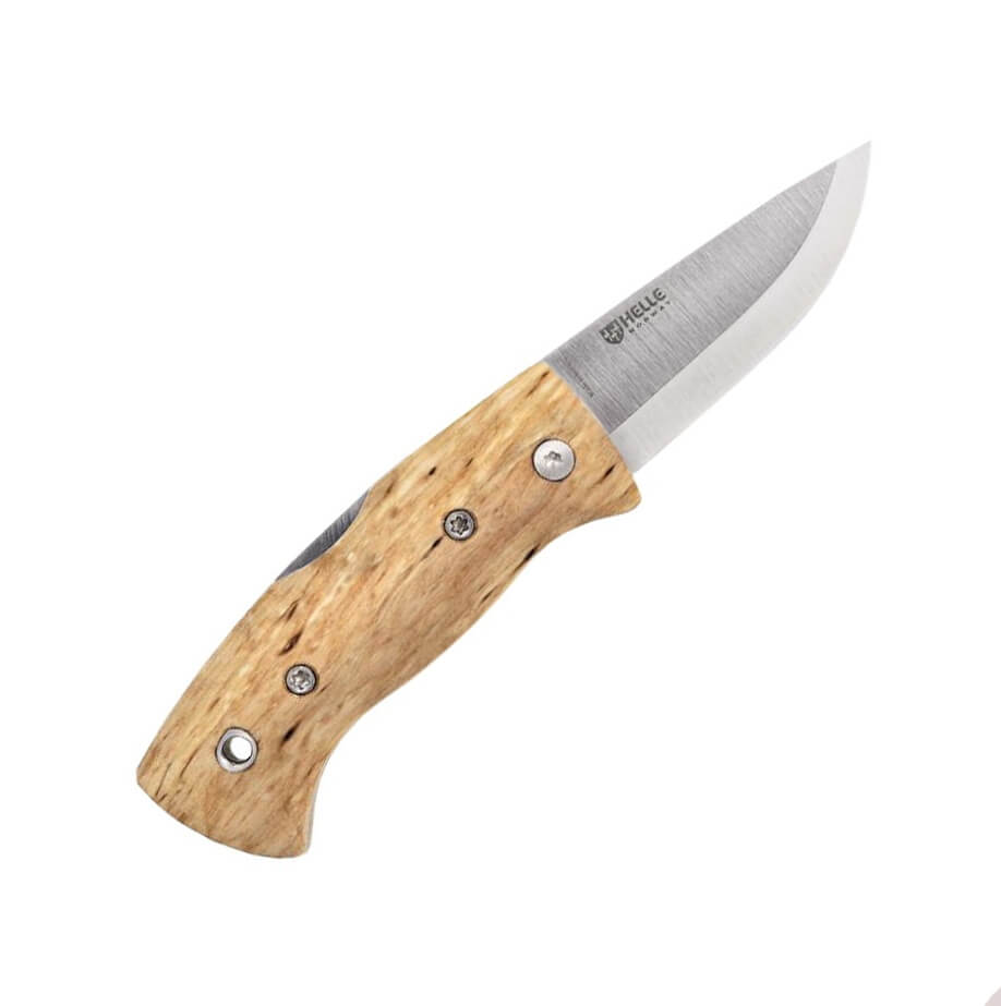 Canivete Helle Kletten 662 com cabo de bétula e lâmina de 5,5 cm