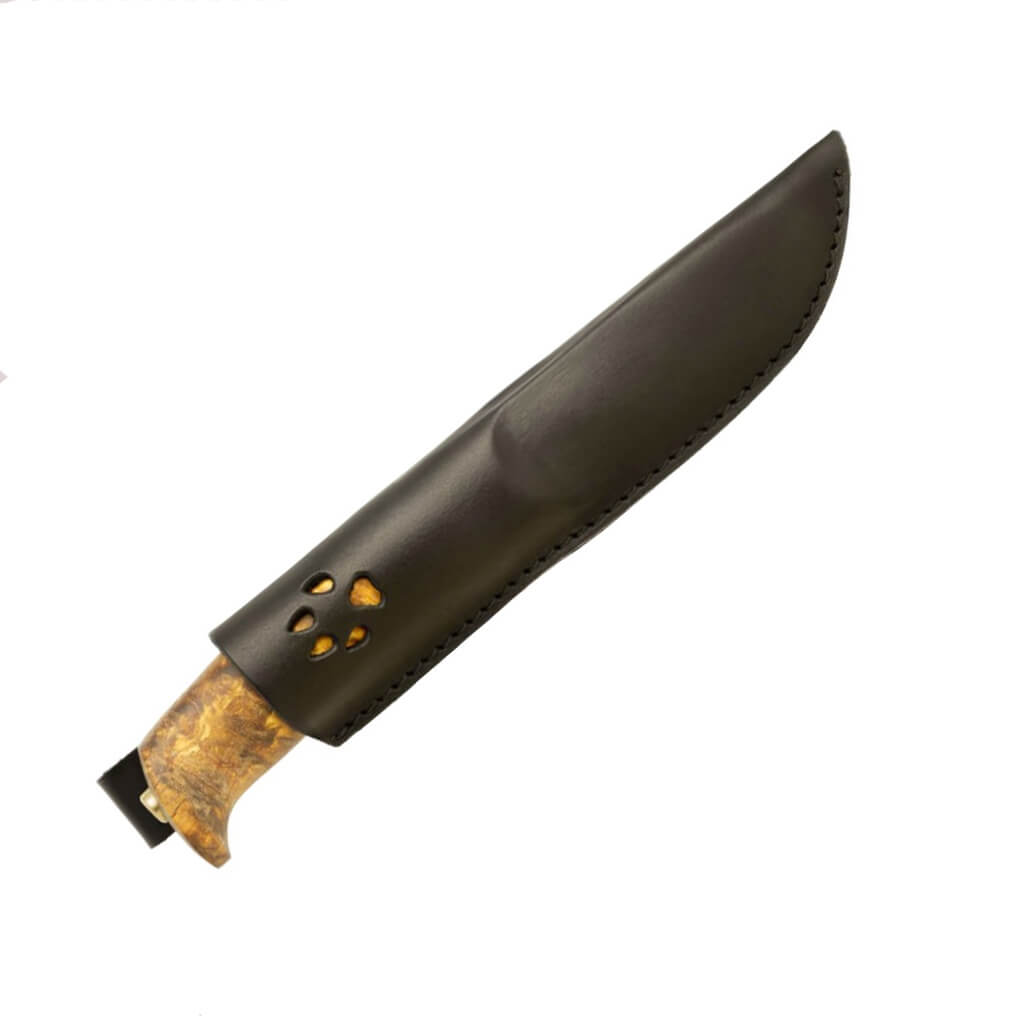 Helle Gaupe 1310 Bushcraftmesser mit Griff aus Birkenholz und Klinge aus Sandvik 12C27-Stahl