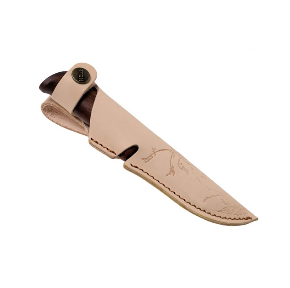 Helle Spire 06 Bushcraftmesser mit Griff aus dunklem Birkenholz und 6,7 cm Klinge