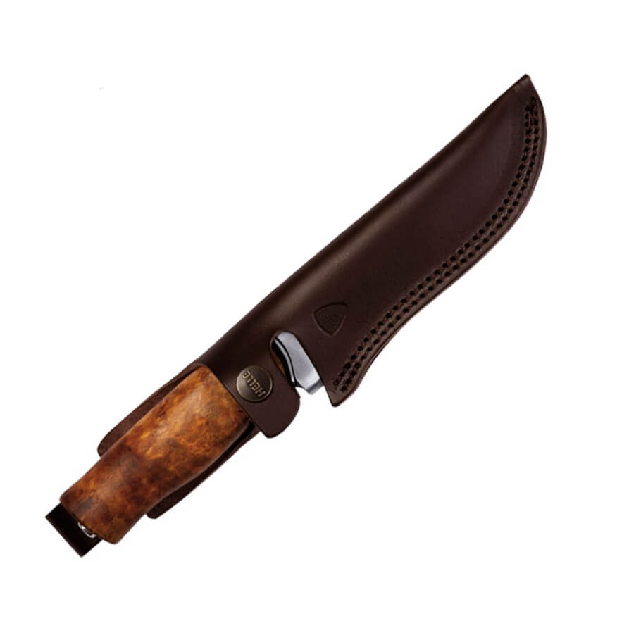 Helle GT 36 bushcraft knife with birch wood handle and aluminum ferrule