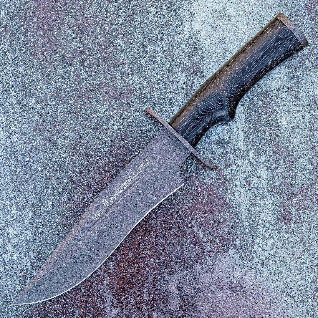 Muela Parabellum-17N taktisches Messer mit schwarzem Micarta-Griff und schwarzer Klinge