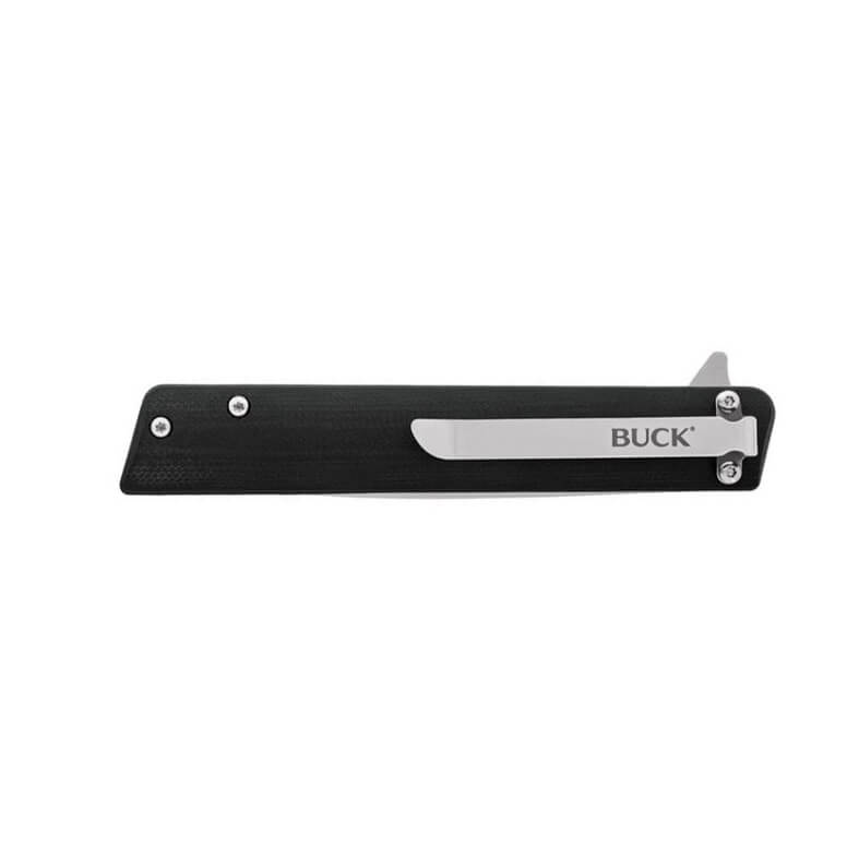 Coltello tascabile Buck Decatur EDC con manico in G10 nero 0256BKS