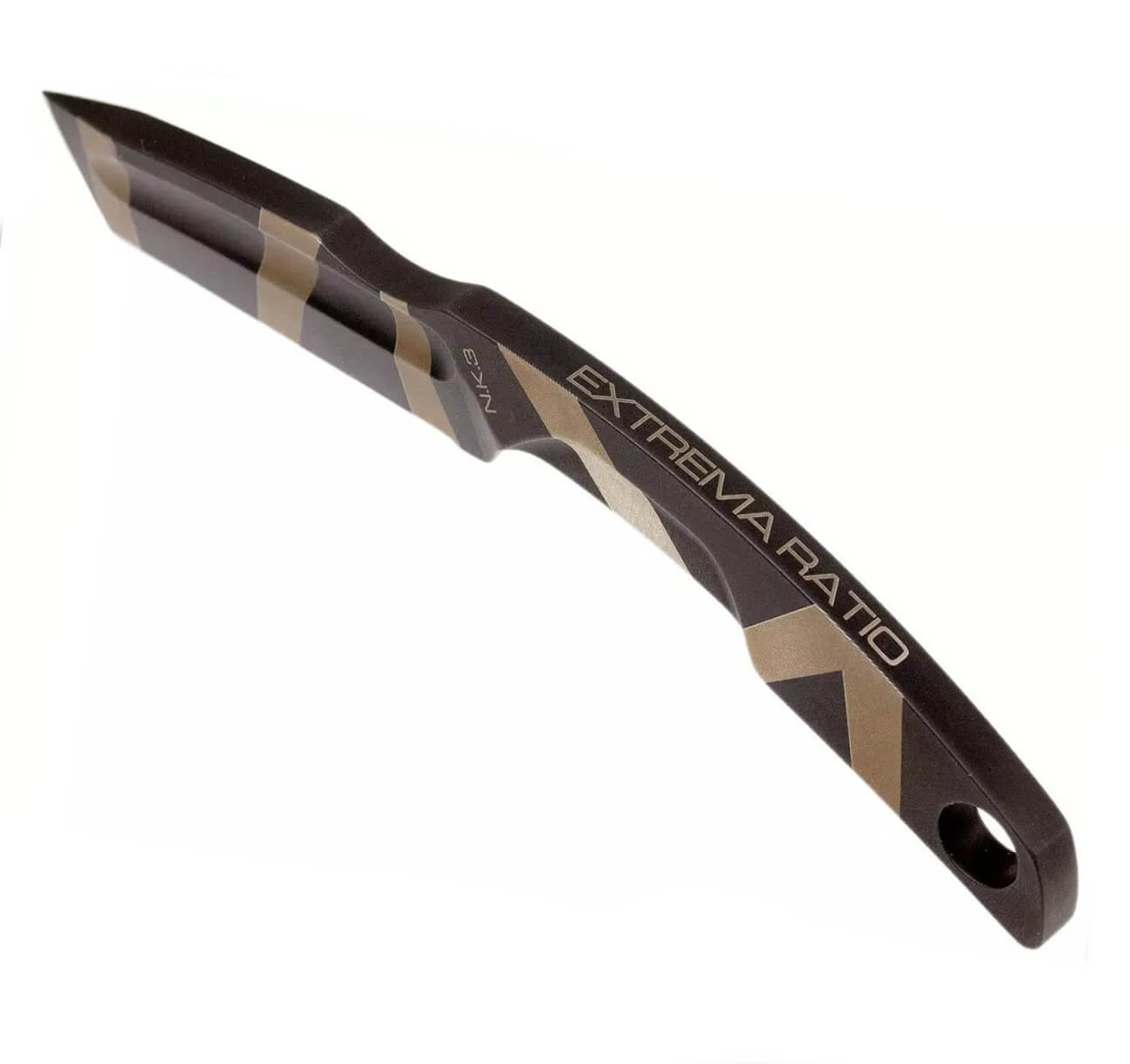 N.K.3 DESERT WARFARE faca de pescoço da Extrema Ratio. Lâmina de 7 cm e bainha em kydex.