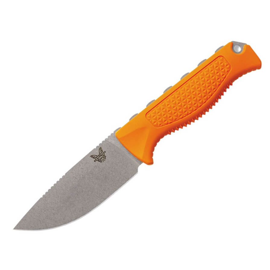 Benchmade Steilland-Huntermesser mit orangefarbenem Santoprene-Gr...