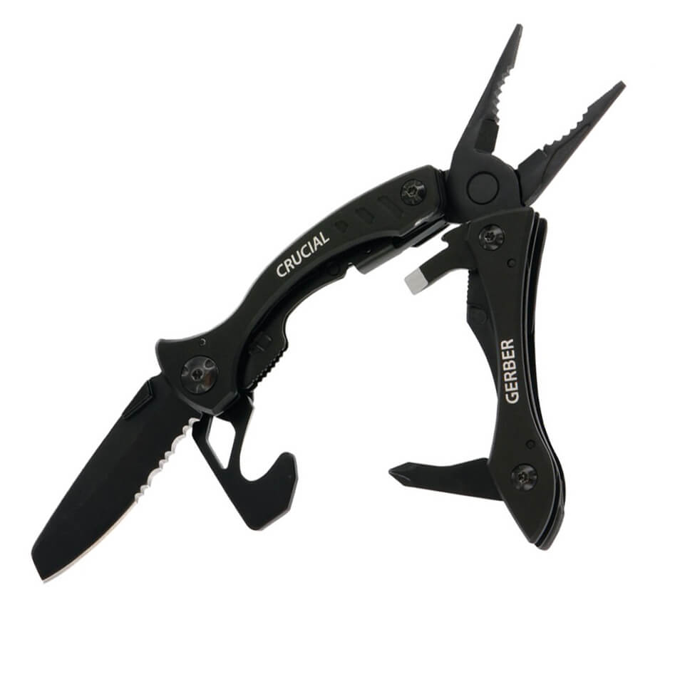 Gerber Crucial 31-001518 Multifunktionszange mit schwarzem Griff