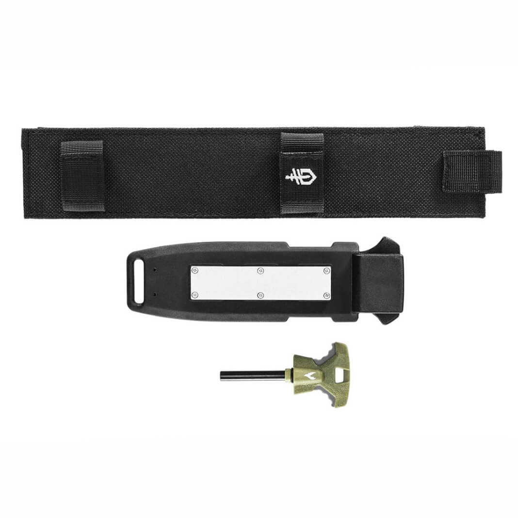 Faca tática survival fixed serrated Gerber 30-001830 com cabo de plástico e borracha preta