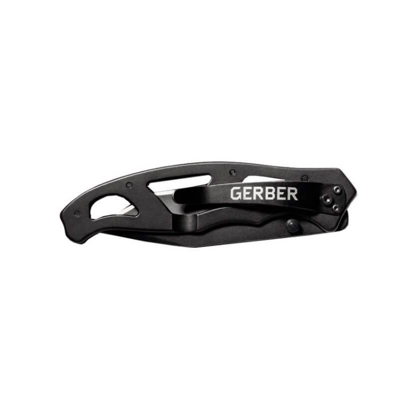Gerber Paraframe II Tanto Black gezahntes Taschenmesser 31-003635 mit schwarzem Griff und schwarzer Klinge