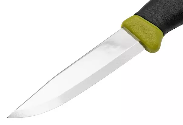 Couteau Morakniv Companion Olive Green avec lame de 10,3 cm en acier inoxydable.