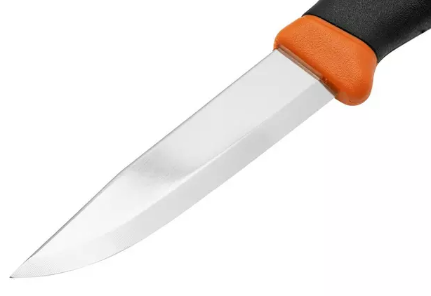 Faca Morakniv Companion Burnt Orange com lâmina de 10,3 cm em aço inoxidável.