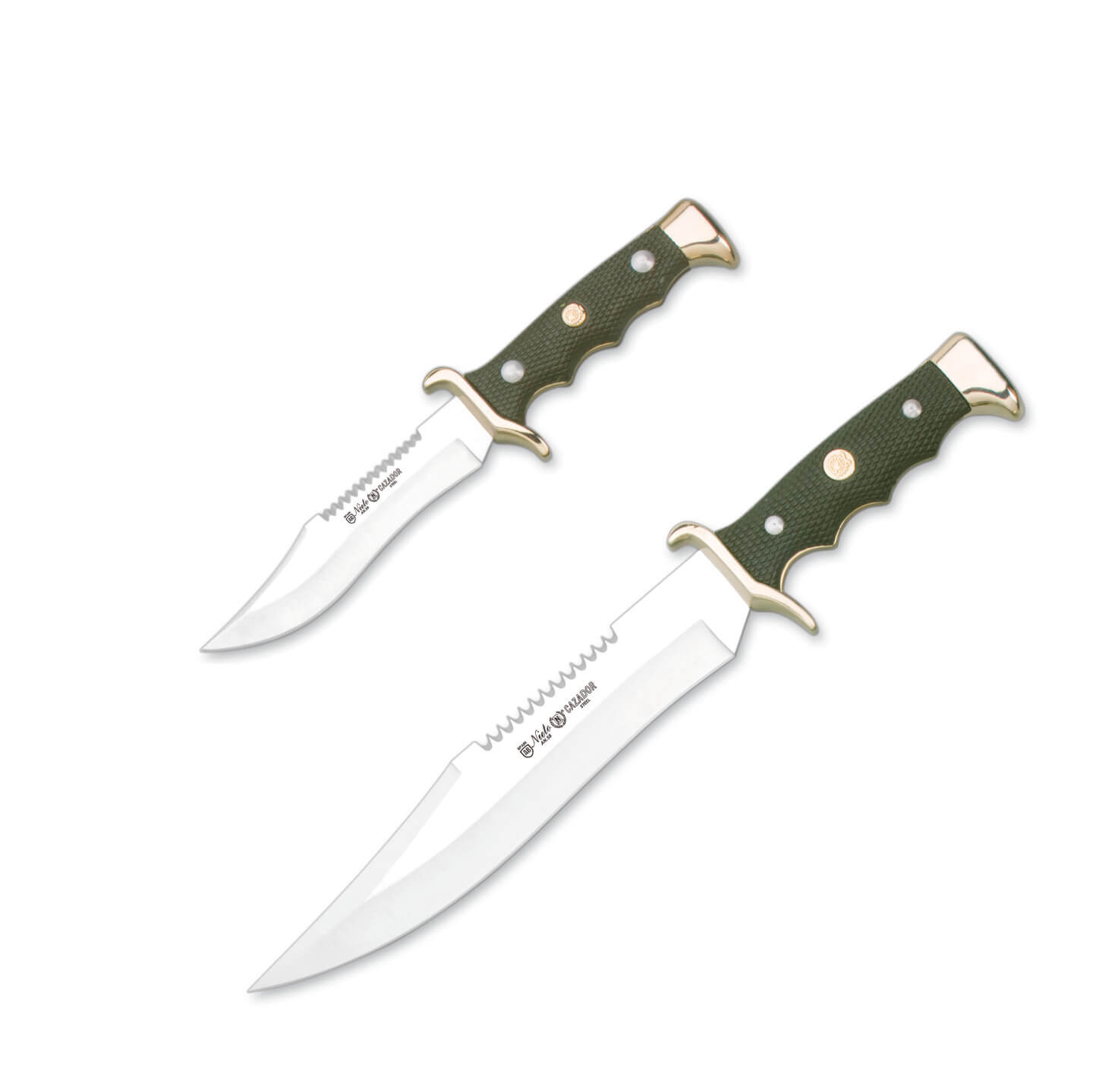 Coltelli Nieto Bowie Cazador con lama da 23 e 11 cm e manico in A...