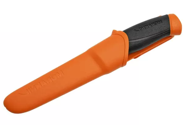Faca Morakniv Companion Burnt Orange com lâmina de 10,3 cm em aço inoxidável.