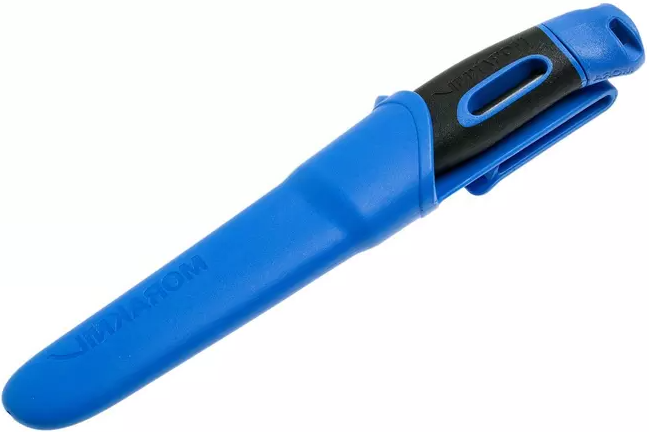 Cuchillo bushcraft Morakniv Companion Spark Blue de 10,4 cm con pedernal integrado.