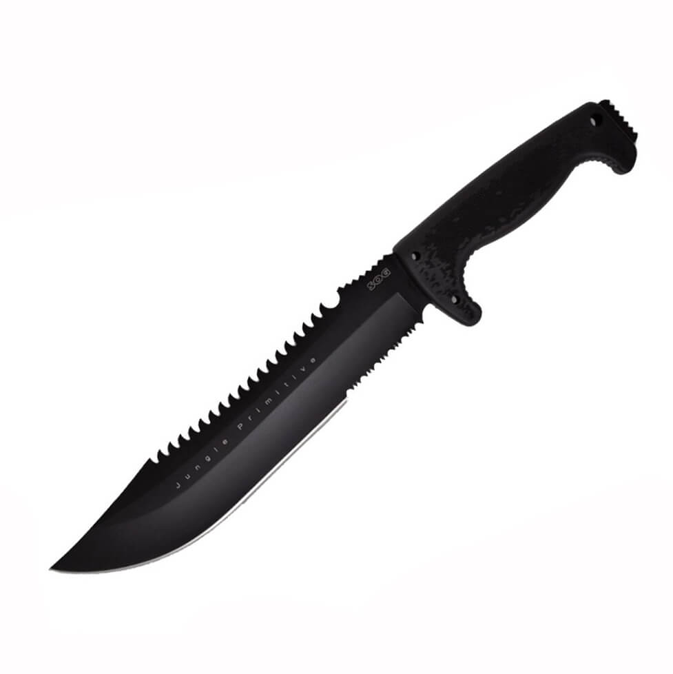 Machette tactique SOG Jungle Primitive avec manche Kraton noir et...