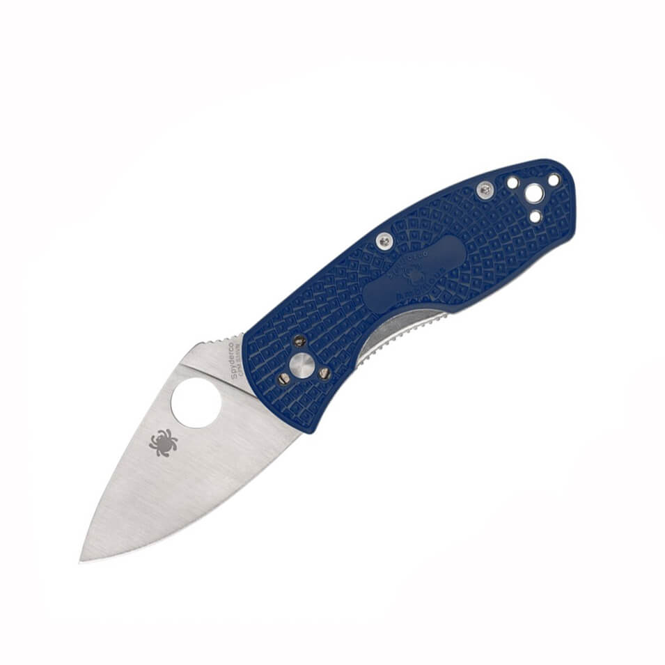 Spyderco Ambitious Linerlock-Taschenmesser mit blauem FRN-Griff u...